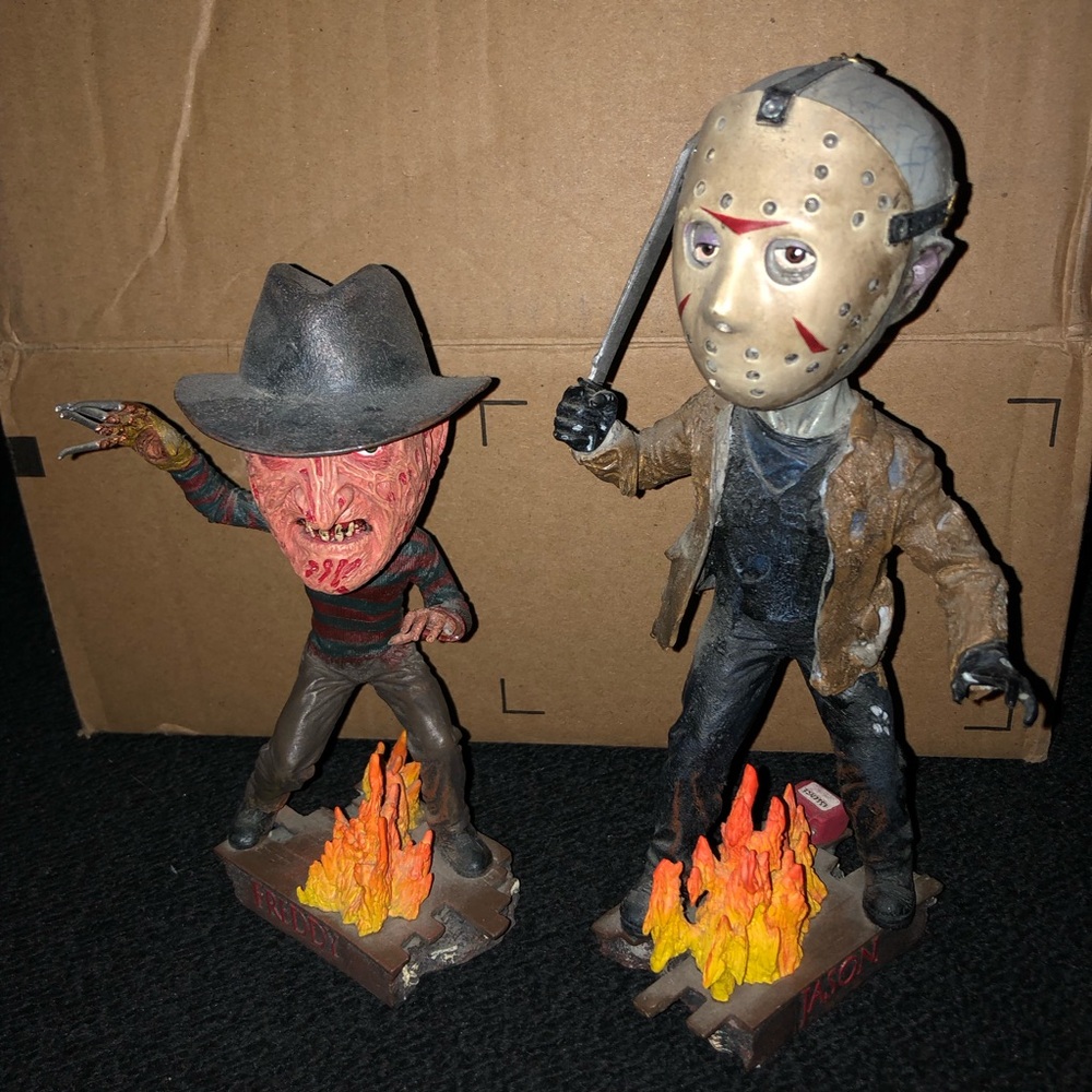 Freddy vs Jason. 2005 Neca Bobble Heads.